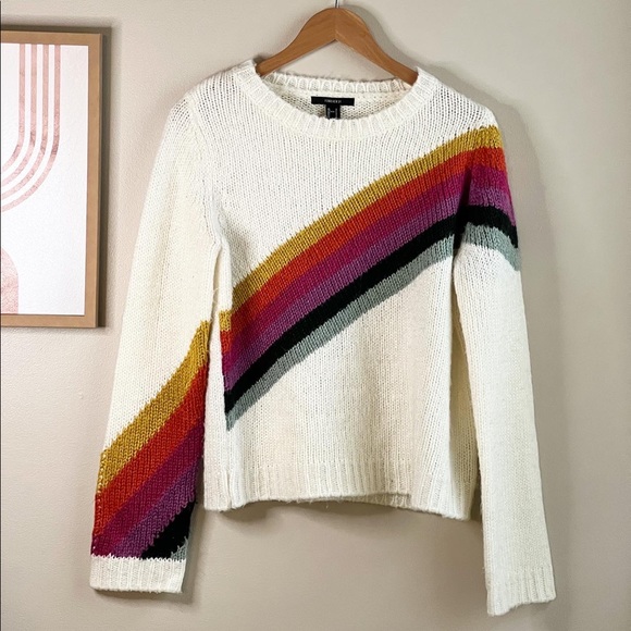 Forever 21 Rainbow Sweater SMALL - Picture 1 of 4
